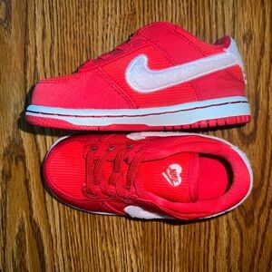 Nike Kids Bright Red Sneakers with White Accents